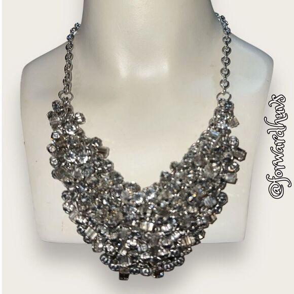 Bold Statement Necklace with Beads and Crystals - Picture 3 of 12